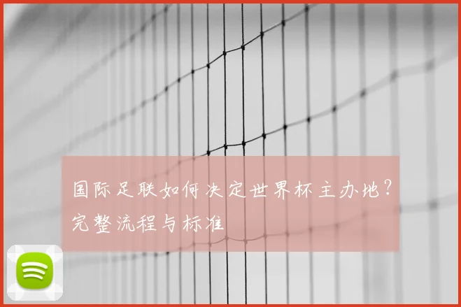 国际足联如何决定世界杯主办地？完整流程与标准